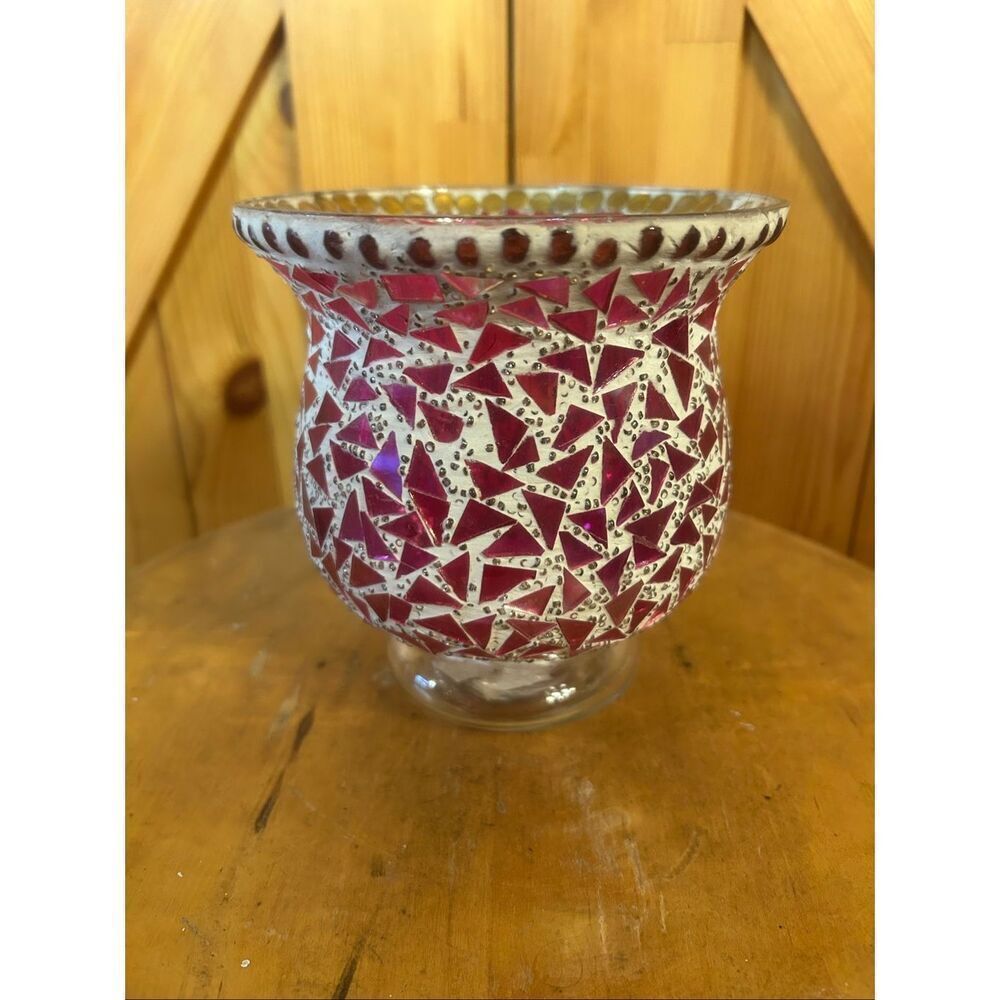 Mosiac Crackled Glass Vase  Biedermann India (5757)